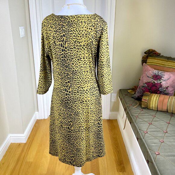 J. McLaughlin Dress Jersey Knit Leopard Print (L) - Picture 3 of 8